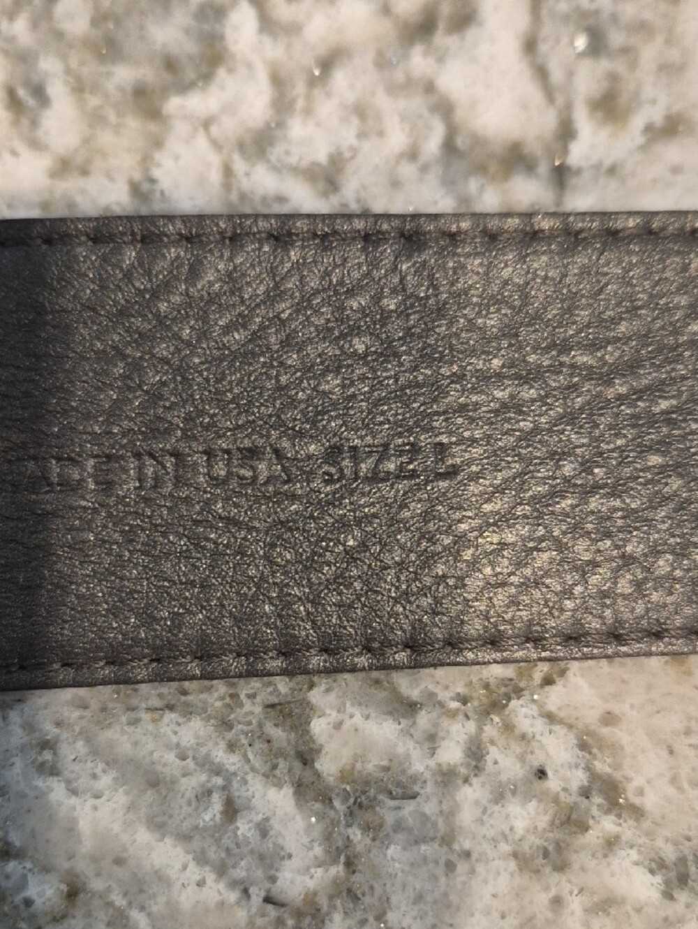 Eileen Fisher Women's Leather Double Brass Ring Grey Belt Size Large - Picture 6 of 7